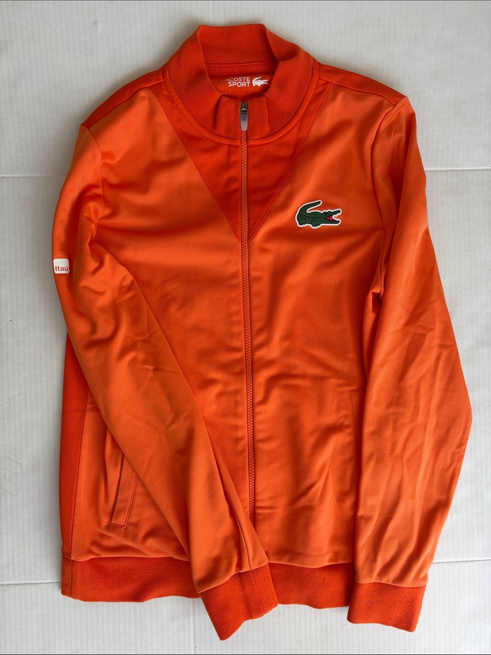 Lacoste Orange Athletic Zip Jacket with Crocodile Logo
